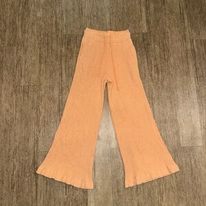 Like New Free People Movement Orange Ribbed Wide Leg Pants - XS